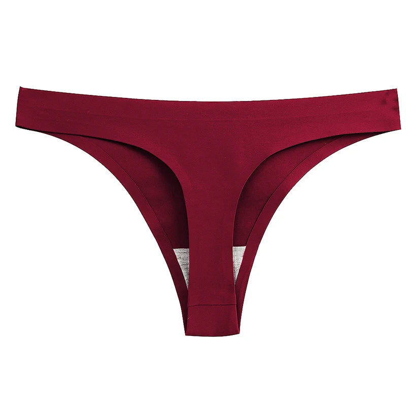 Warmsteps Seamless Women'S Panties Sexy Thongs Lingerie Breathable Comfortable Underwear Soft Satin G-Strings Girl Sports T-Back