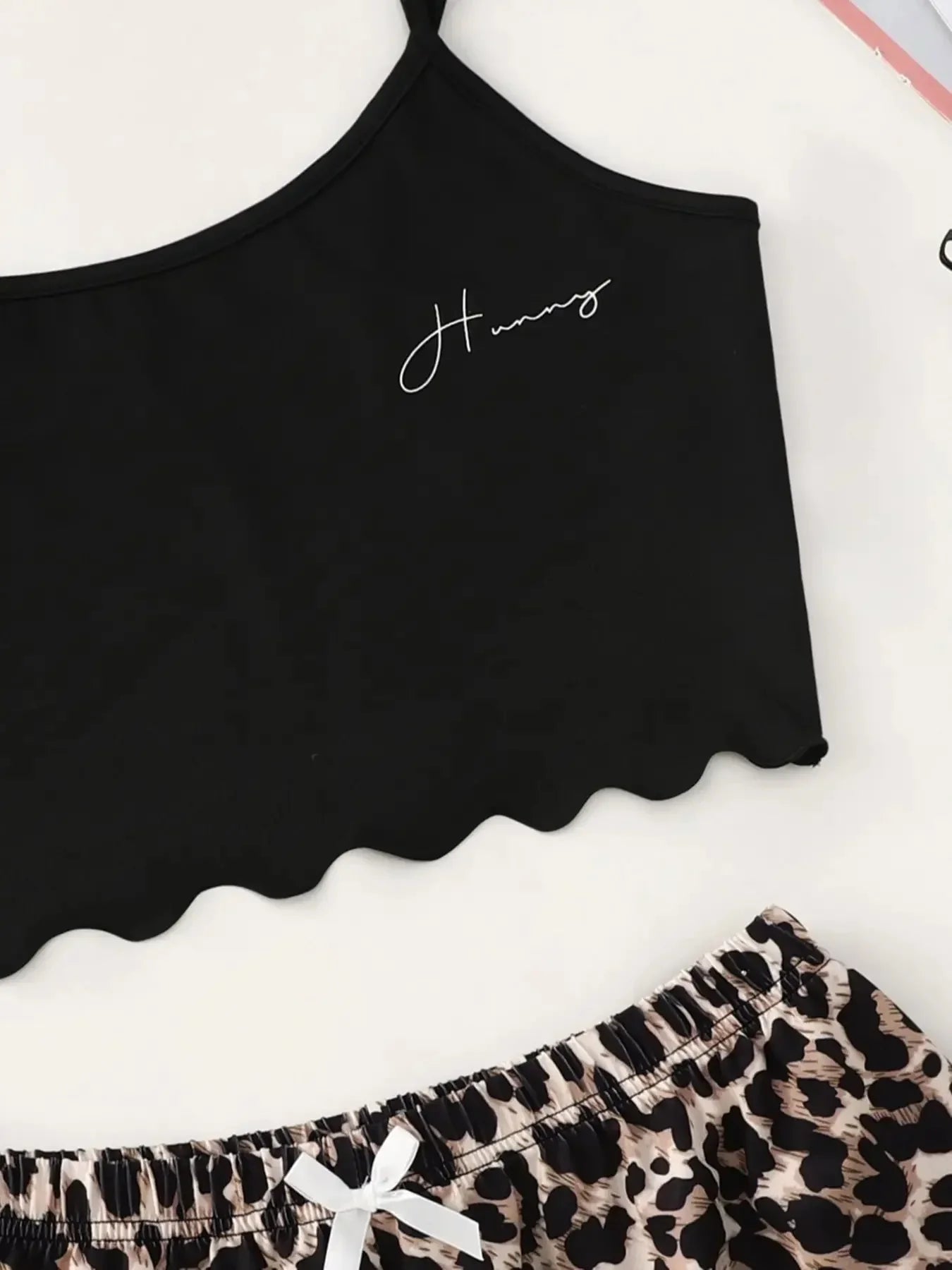 Women'S Pajamas Set Sexy Lingerie Leopard Print Sling Sleepwear V-Neck Sleeveless Top and Shorts Sets Pyjamas Homewear