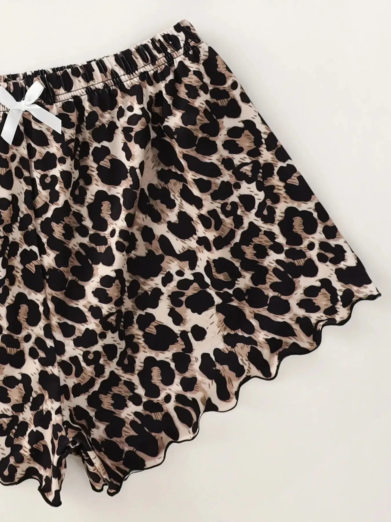 Women'S Pajamas Set Sexy Lingerie Leopard Print Sling Sleepwear V-Neck Sleeveless Top and Shorts Sets Pyjamas Homewear